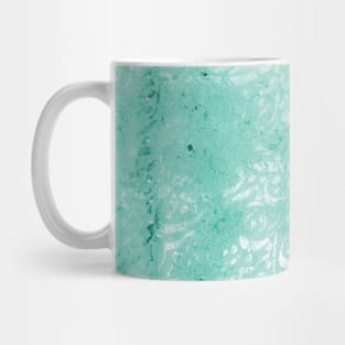 Cat Calligraphy Cyan Background Mug